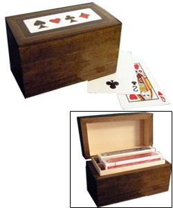 2 Deck Wood Card Box