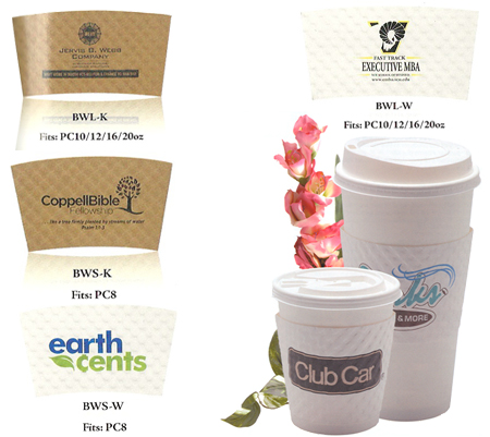 beverage custom printed coffee sleeves wraps cup imprinted sleeve insulated production pricing message any kardwell