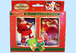 Coca Cola Santa Playing Cards in Collectible Tins