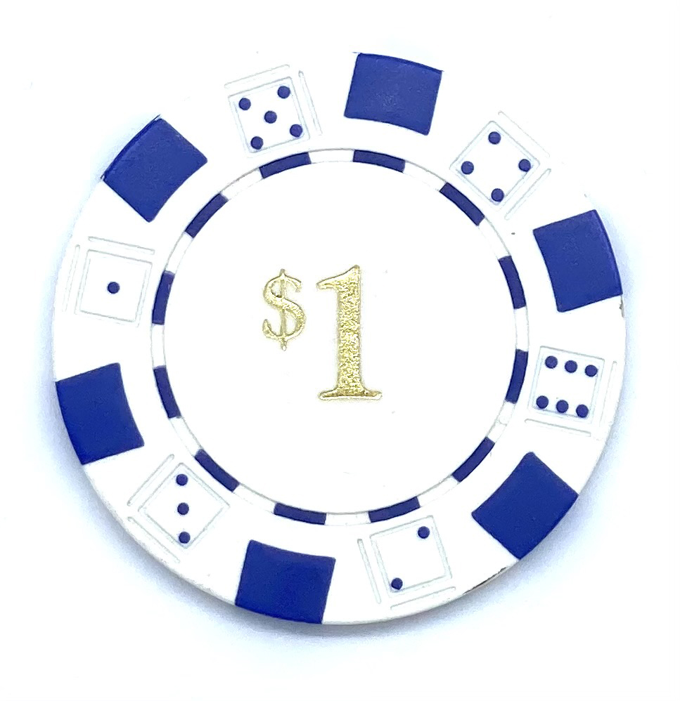 Value Poker Chips: Dice, 11.5 Gram, $1