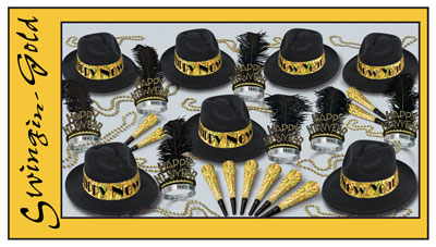 New Year's Eve Swinging Gold Decorating Kit