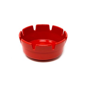 Ashtray: Red, Unbreakable Burn-Resistant Plastic