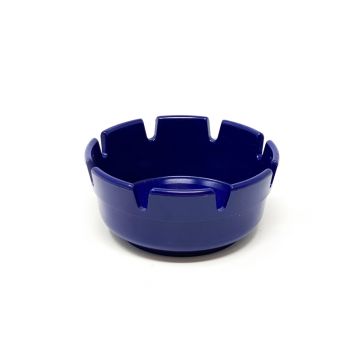 Cobalt Blue Plastic Ashtray - Unbreakable Burn-Resistant