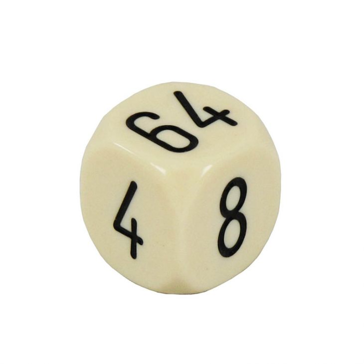 Backgammon Accessories: Backgammon Doubling Cubes - 1 Cube - 13/16" main image