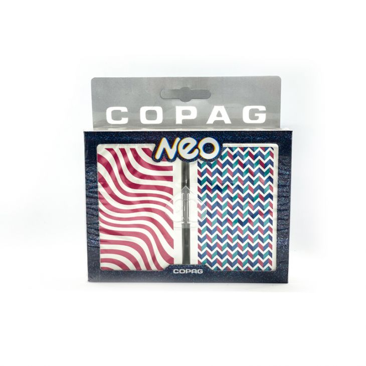 Copag Neo Wave 100% Plastic Playing Cards -  Bridge Size, Jumbo Index, Pink/Blue 2 Deck Set main image