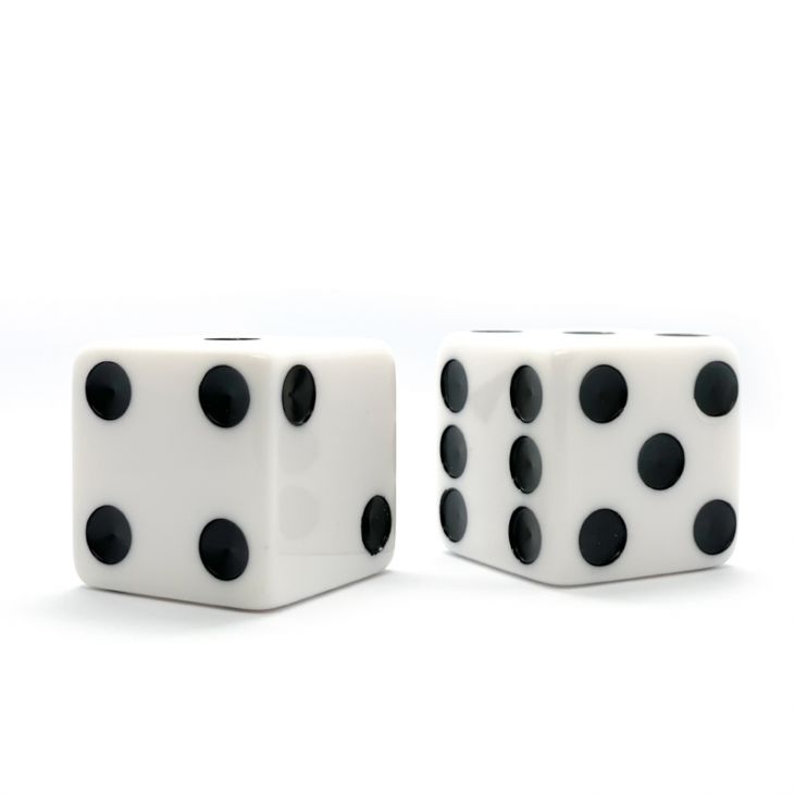 Jumbo Dice: 2 in., Opaque White (per pair) main image