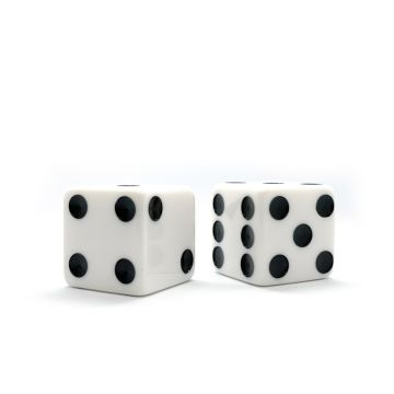 Jumbo Dice: 1 in., Opaque White (per pair)