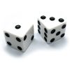 Jumbo Dice: 2 in., Opaque White (per pair)