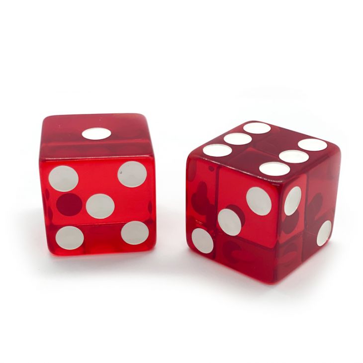 Jumbo Dice: 1-1/4 in., Transparent Red (per pair) main image