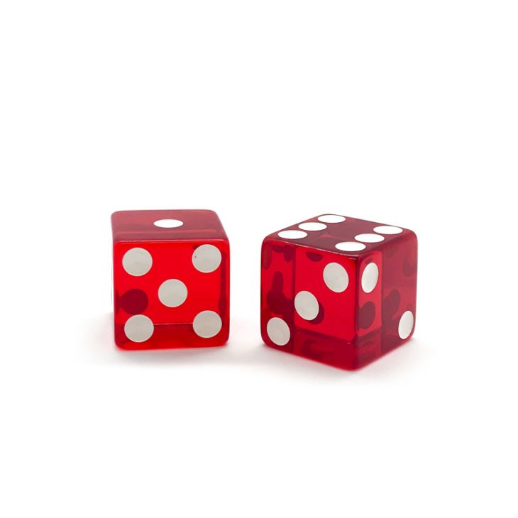 Details about   DICE EL DORADO CASINO RENO 1 PAIR TRANSLUCENT RED DICE WITH LOGO USED AT TABLES 