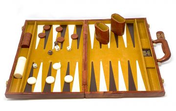 Backgammon Set: Classic Backgammon Set, Leatherette, 15 in. x 10 in.