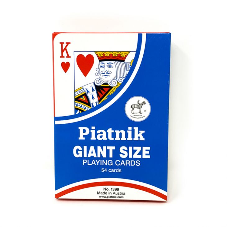 Jumbo Piatnik Playing Cards 4.5"  wide x 7" high - Blue Deck main image