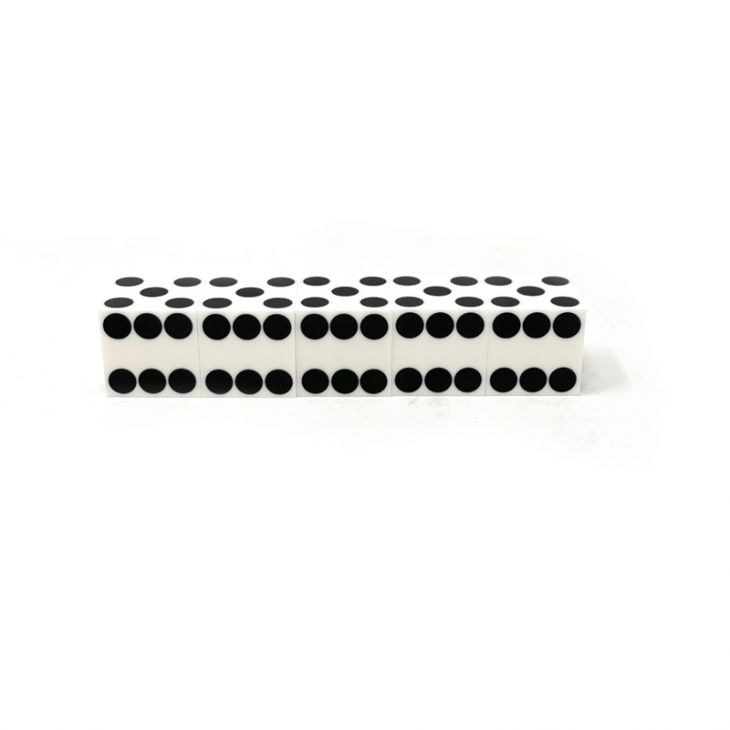 Flush Spots Casino Dice: 3/4 in., High Polish, Razor Edge, White with Serial Numbers (1 Pair) main image