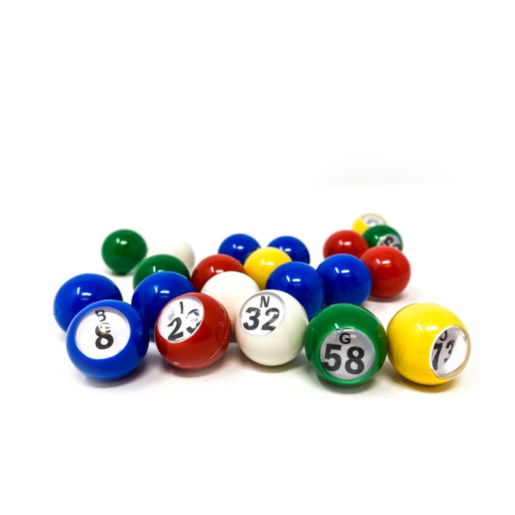 Bingo Balls: Plastic, Set, Single Numbered 1-75, Multi-Colored main image