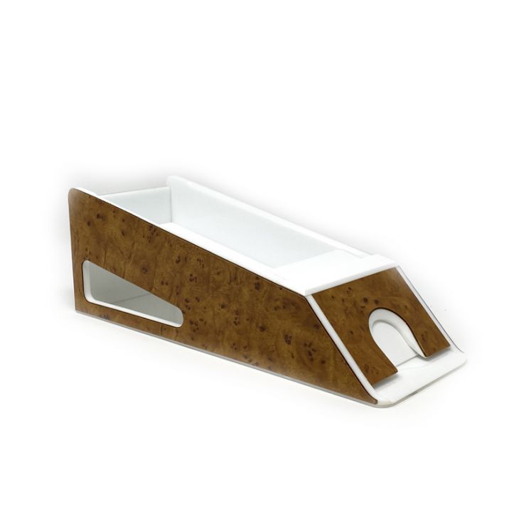 Blackjack Dealing Shoe, Casino / Professional Quality: 6-Deck, White and Wood Grain Formica Trim main image