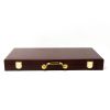 Chip Case: Snap Shut Faux Brown Chip Case, 200 Chip Capacity