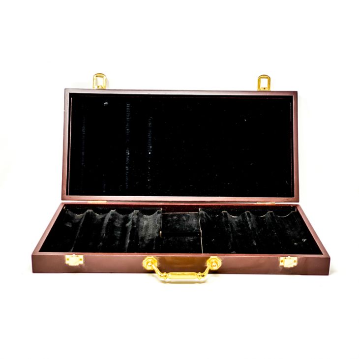 Chip Case: Snap Shut Faux Brown Chip Case, 200 Chip Capacity main image