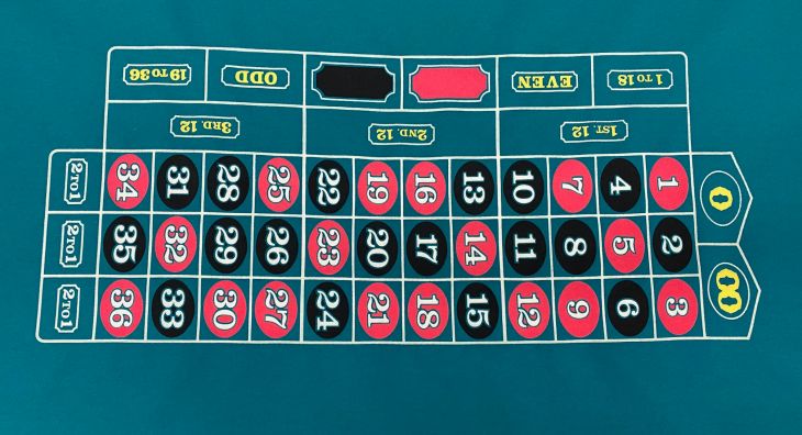 6ft Roulette Layout, Green (Billiard Cloth) main image