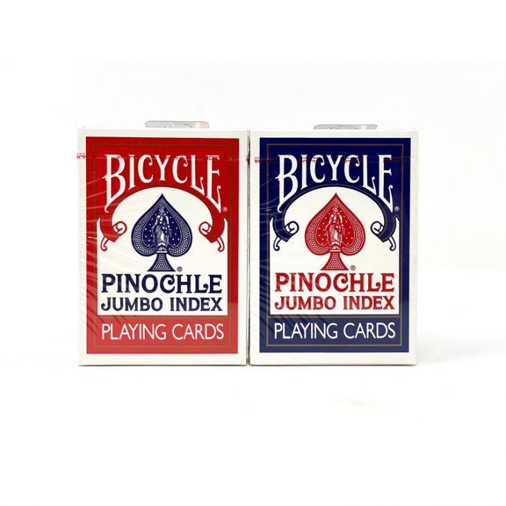 Bicycle Playing Cards, Pinochle Jumbo Index, 1/2 Blue 1/2 Red - 2 deck minimum main image