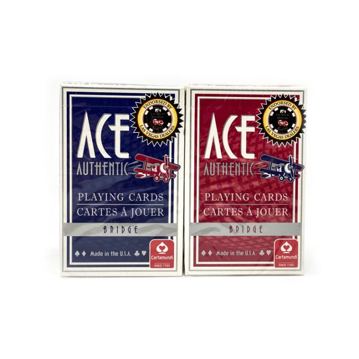 Ace Cartamundi Playing Cards, Bridge Regular Index, 1/2 Blue 1/2 Red  one dozen (12 decks) main image