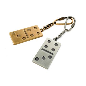 Domino Key Ring in Black Velvet Pouch