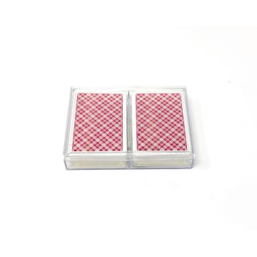 Bridge Double Deck Card Box - Clear Acrylic Plastic for Bridge Cards (2.25 x 3.5 inch cards)