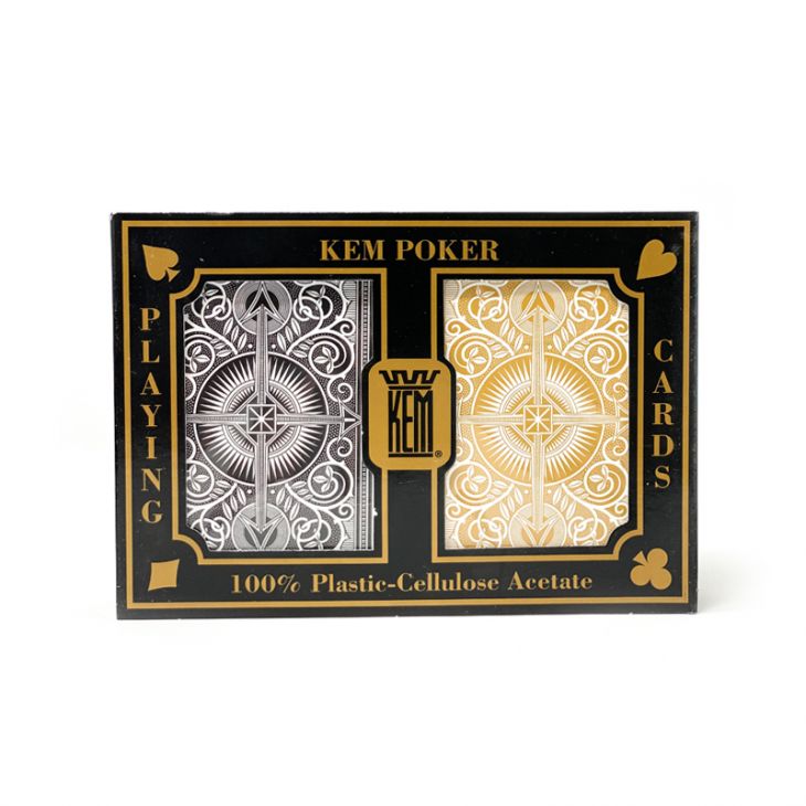 Kem Arrow Bridge Black/Gold Jumbo Index 2 Deck Set main image
