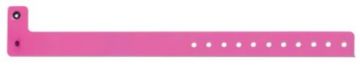 Vinyl 3/4" Colored Wristbands with Plastic Snap, Hot Pink (500 per box)