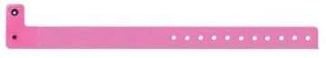 Vinyl 3/4" Colored Wristbands with Plastic Snap, Neon Pink (500 per box)