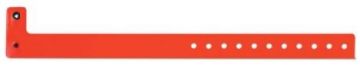 Vinyl 3/4" Colored Wristbands with Plastic Snap, Neon Red (500 per box)