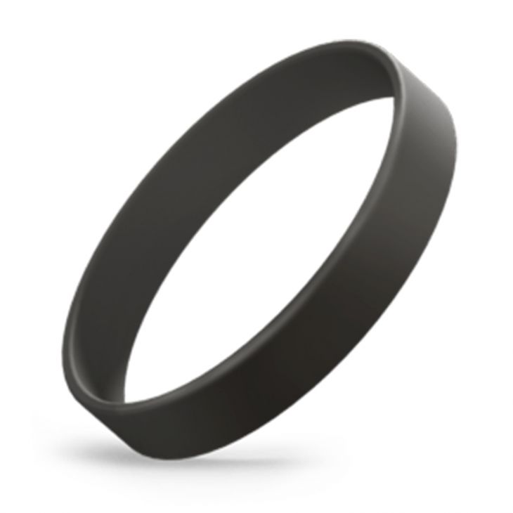 Black 1/2" Silicone Wristband main image