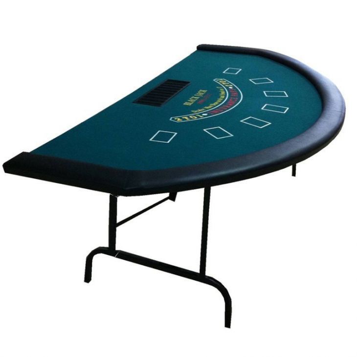 Blackjack Table: 7 Player, 36 Inch High (Bar Stool Height) Folding Table with Collapsible Metal Legs main image