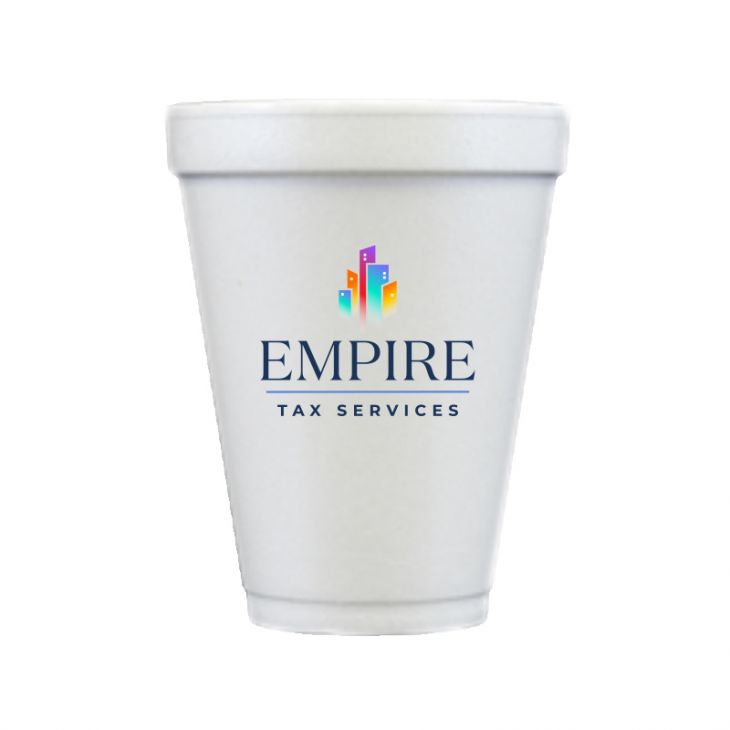 12 oz. Foam Cups with Full Color Custom Logo