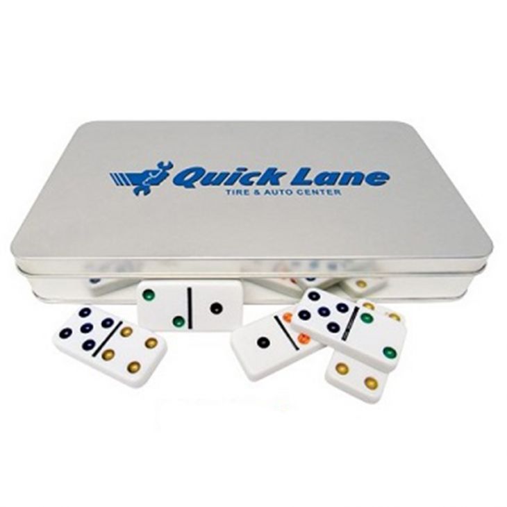 Double 9 Domino Set in Metal Case main image