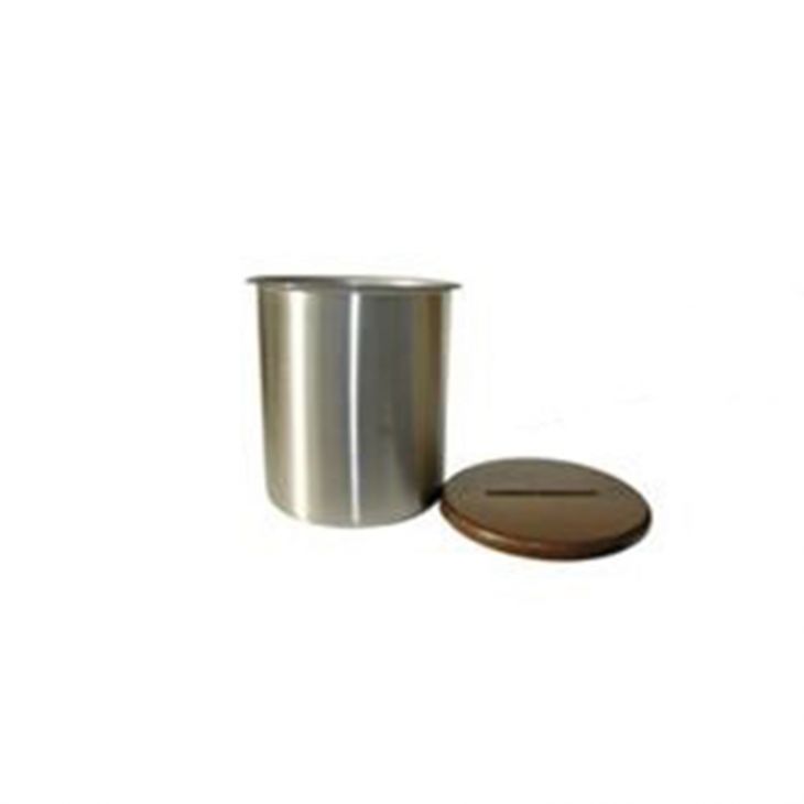 Baccarat Discard Can: Stainless Steel with Walnut Lid main image