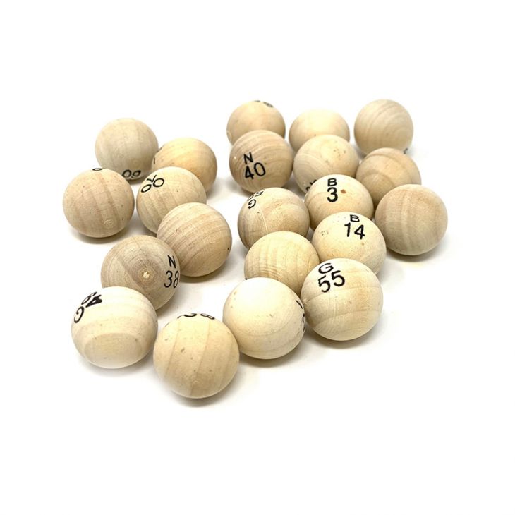 Bingo Balls: Wood, Set, Single Numbered 1-75 main image