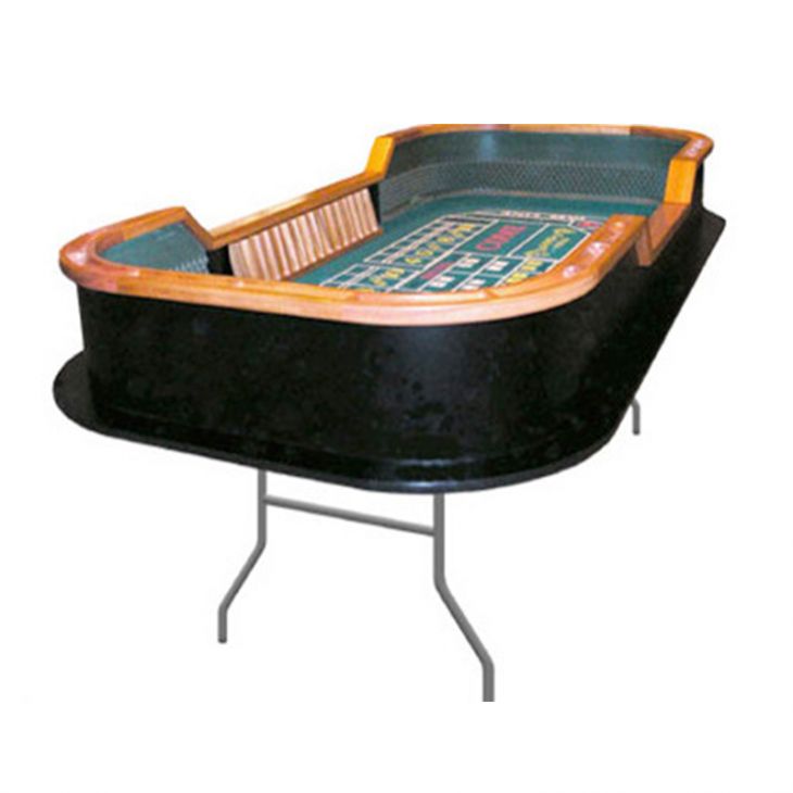 Crap Table: 8' Rounded, Double Dealer Economy Style with Folding Legs, w/Armrest Option main image