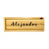 Dominoes in a Light Wood Box with 1 Color Custom Lid