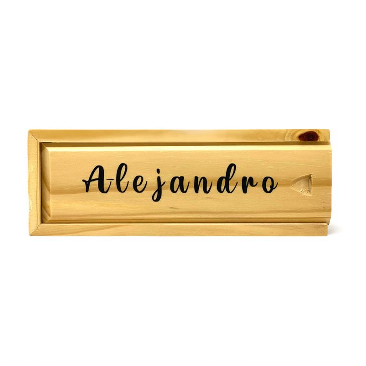 Dominoes in a Light Wood Box with 1 Color Custom Lid main image
