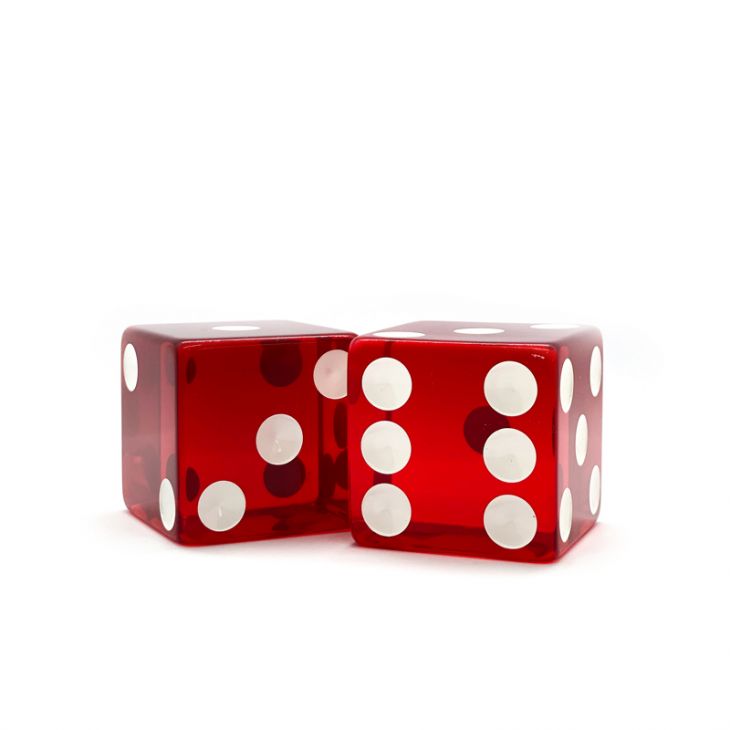 Jumbo Dice: 2 in., Transparent Red (per pair) main image