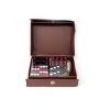 Pai Gow Tile Set in Brown Vinyl Snap-Shut Carry Case