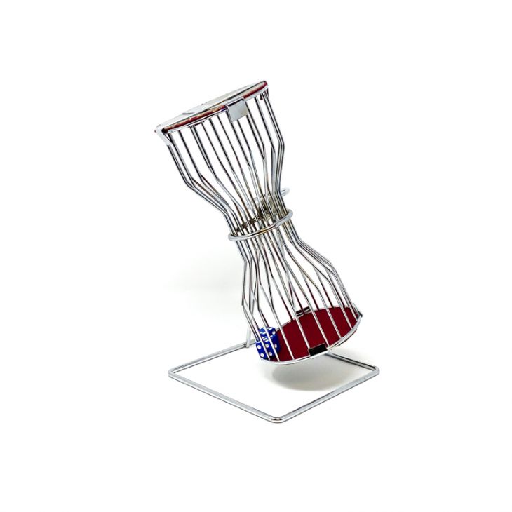 Over-Under 10 in. Cage Set: Includes Stainless Steel Cage with 2 Dice and Felt Layout main image
