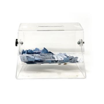 Raffle Drum: Clear Acrylic, Mini, 11" Long x 9 " Diameter