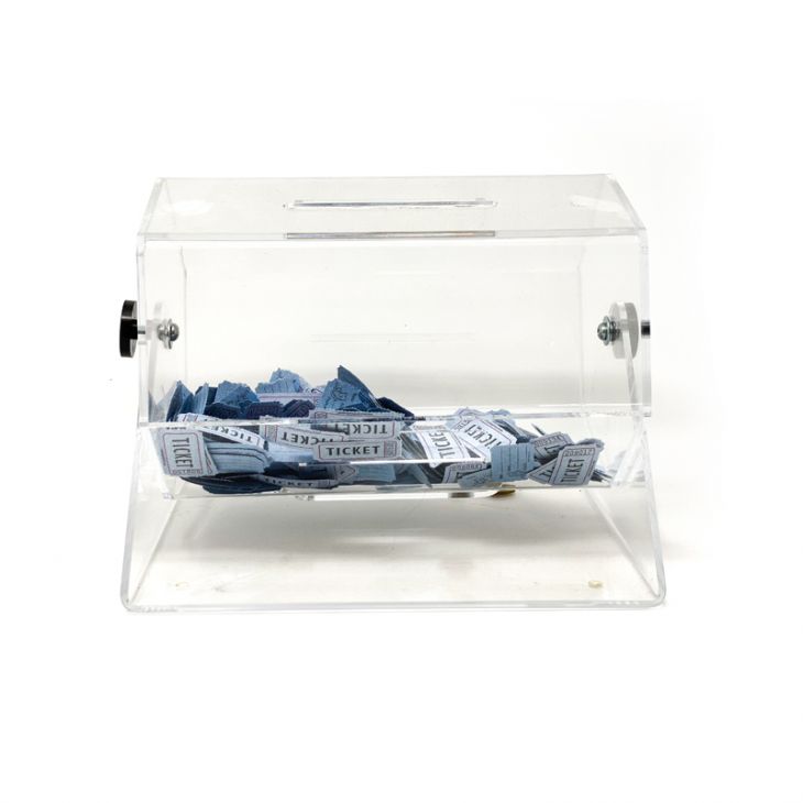 Raffle Drum: Clear Acrylic, Mini, 11" Long x 9 " Diameter main image