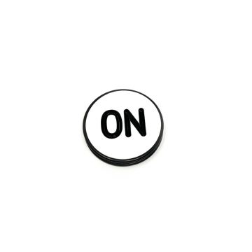 On/Off Puck: 3 in. Engraved with Rubber Bumpers