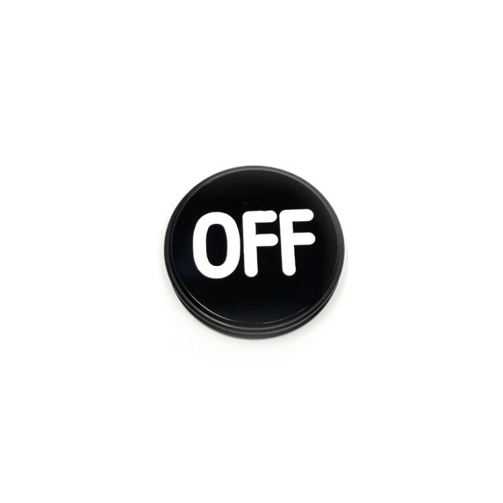 On/Off Puck: 3 in. Engraved with Rubber Bumpers main image