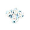 Poker Chips: 6 Stripe, 8.5 Gram, Pre-Denominated both sides, $1, White with Blue Stripes