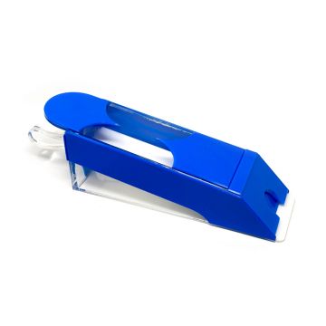 Baccarat Dealing Shoe: 8 Deck Capacity, Blue Acrylic with Clear Trim - 21 x 9 x 9 inches