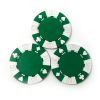 Poker Chips: 13.5 Gram Card Suits, 4 Stripe, Green