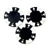 Poker Chips: 13.5 Gram Card Suits, 4 Stripe, Black